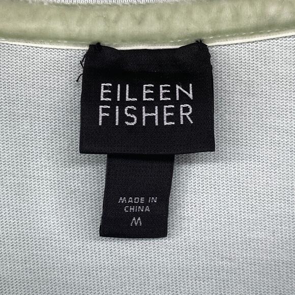EILEEN FISHER Jacket M Heavy Brushed Jersey Organic Cotton Full Zip Light Blue - Picture 5 of 13